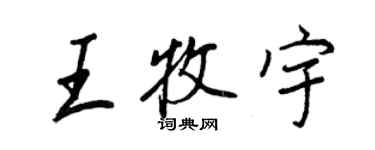 王正良王牧宇行書個性簽名怎么寫