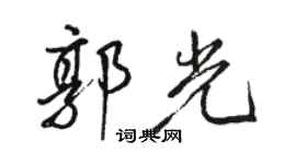駱恆光郭光行書個性簽名怎么寫
