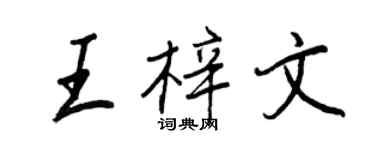 王正良王梓文行書個性簽名怎么寫