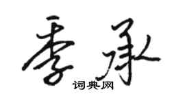 駱恆光季承行書個性簽名怎么寫