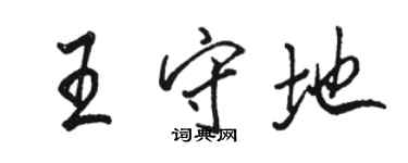 駱恆光王守地行書個性簽名怎么寫