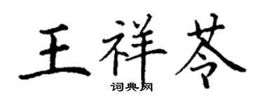 丁謙王祥苓楷書個性簽名怎么寫