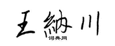 王正良王納川行書個性簽名怎么寫