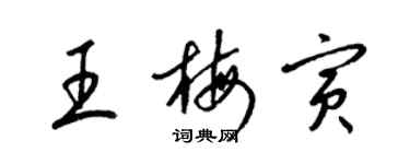 梁錦英王梅寅草書個性簽名怎么寫