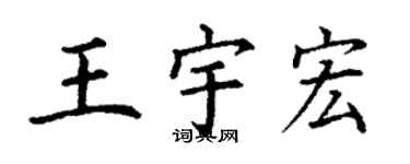 丁謙王宇宏楷書個性簽名怎么寫