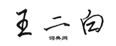 駱恆光王二白行書個性簽名怎么寫