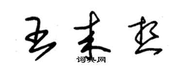 朱錫榮王來想草書個性簽名怎么寫