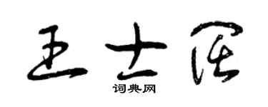 曾慶福王士闊草書個性簽名怎么寫