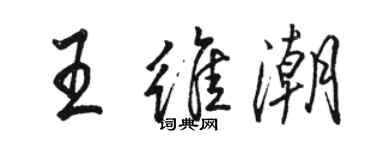 駱恆光王維潮行書個性簽名怎么寫