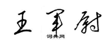 梁錦英王軍尉草書個性簽名怎么寫