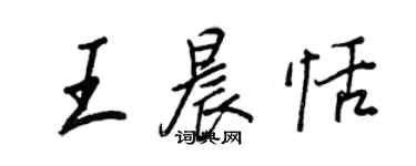 王正良王晨恬行書個性簽名怎么寫