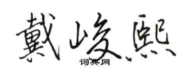 駱恆光戴峻熙行書個性簽名怎么寫