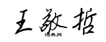 王正良王敬哲行書個性簽名怎么寫