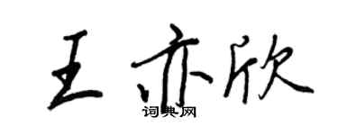 王正良王亦欣行書個性簽名怎么寫
