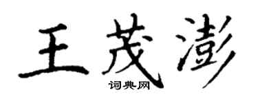 丁謙王茂澎楷書個性簽名怎么寫