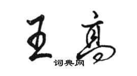 駱恆光王高行書個性簽名怎么寫