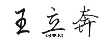 駱恆光王立奔行書個性簽名怎么寫