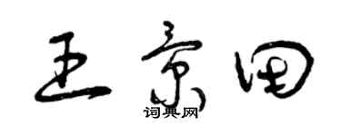 曾慶福王景田草書個性簽名怎么寫