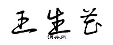 曾慶福王生花草書個性簽名怎么寫