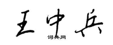 王正良王中兵行書個性簽名怎么寫