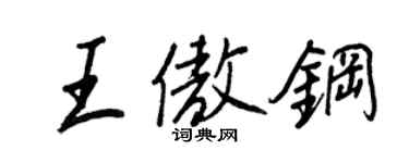 王正良王傲鋼行書個性簽名怎么寫