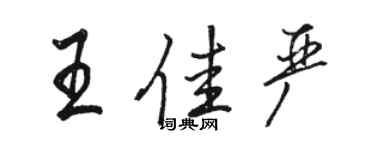 駱恆光王佳嚴行書個性簽名怎么寫