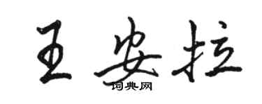 駱恆光王安拉行書個性簽名怎么寫