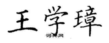 丁謙王學璋楷書個性簽名怎么寫