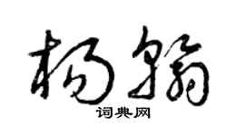 曾慶福楊翰草書個性簽名怎么寫