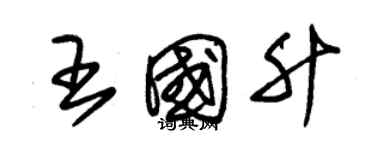 朱錫榮王國升草書個性簽名怎么寫