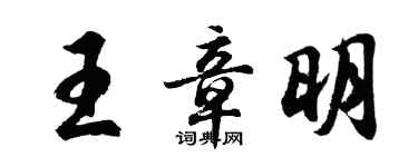 胡問遂王章明行書個性簽名怎么寫