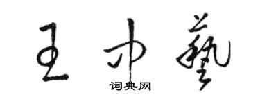 駱恆光王中藝草書個性簽名怎么寫