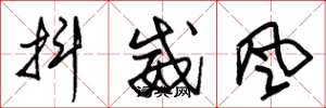 朱錫榮抖威風草書怎么寫