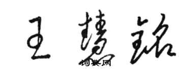 駱恆光王慧銘草書個性簽名怎么寫