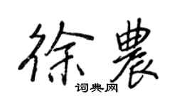 王正良徐農行書個性簽名怎么寫