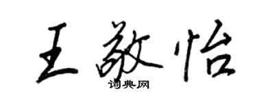 王正良王敬怡行書個性簽名怎么寫