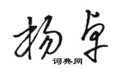 駱恆光楊卓草書個性簽名怎么寫
