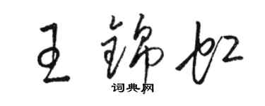 駱恆光王錦虹草書個性簽名怎么寫