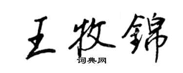 王正良王牧錦行書個性簽名怎么寫