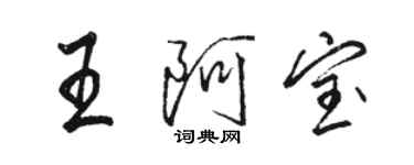 駱恆光王阿寶行書個性簽名怎么寫