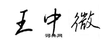 王正良王中微行書個性簽名怎么寫