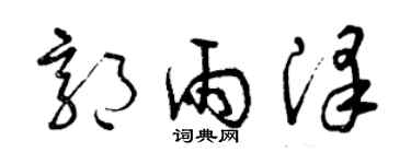 曾慶福郭雨澤草書個性簽名怎么寫