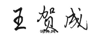 駱恆光王賀成行書個性簽名怎么寫