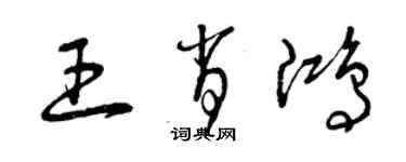 曾慶福王肖鴻草書個性簽名怎么寫