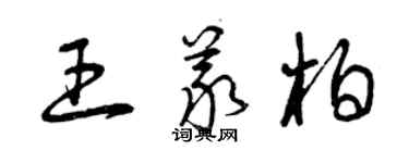 曾慶福王義柏草書個性簽名怎么寫