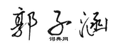 駱恆光郭子涵行書個性簽名怎么寫