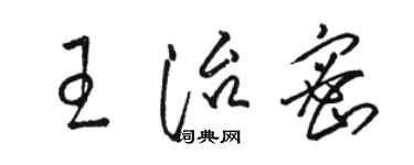 駱恆光王治密草書個性簽名怎么寫