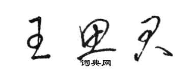 駱恆光王思君草書個性簽名怎么寫