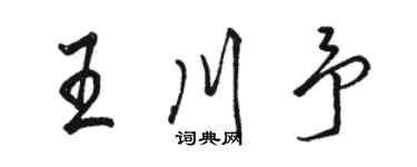 駱恆光王川予行書個性簽名怎么寫