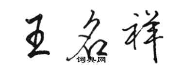 駱恆光王名祥行書個性簽名怎么寫